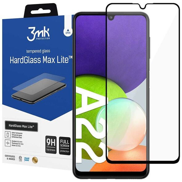 3MK 3mk Szkło hartowane HardGlass Max Lite do Samsung Galaxy A22 4G Black