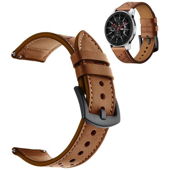 Strado Pasek skórzany do Amazfit BIP/GTS/GTR 42mm (Brązowy) uniwersalny