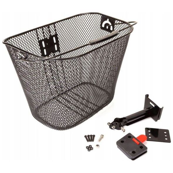 Romet Koszyk na wspornik kier. HQ-205 metalowy/metalowy klip-wysięg/ 34x25x26 czarny