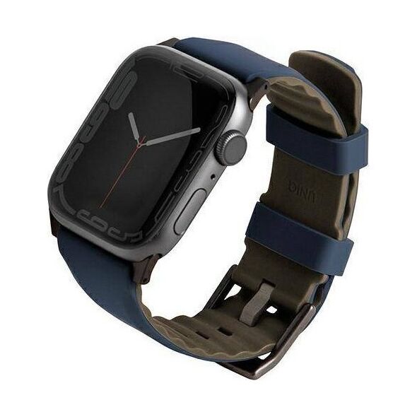 Uniq Pasek UNIQ Linus Apple Watch 4/5/6/7/SE/8/Ultra 44/45/49mm Airosoft Silicone niebieski/nautical blue