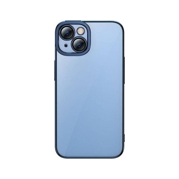 Baseus Zestaw ochronny Baseus Glitter przeźroczyste etui i szkło hartowane do iPhone 14 (niebieski)