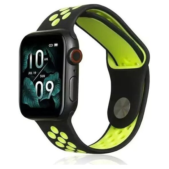 Pasek do smartwatcha Beline Sport Silicone do Apple Watch 42/44/45/49mm czarno-limonkowy black/lime