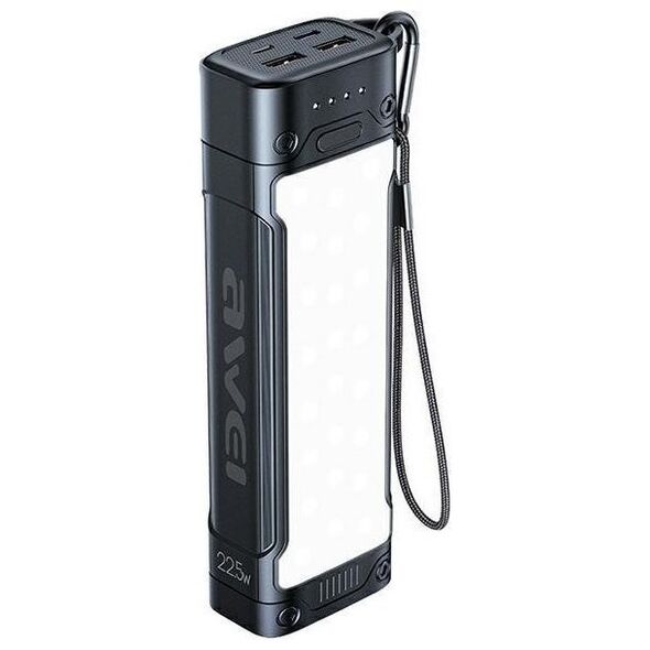 Powerbank Awei AWEI PowerBank P175K 20000mAh 22.5W czarny/black 2xUSB/PD + lampka LED