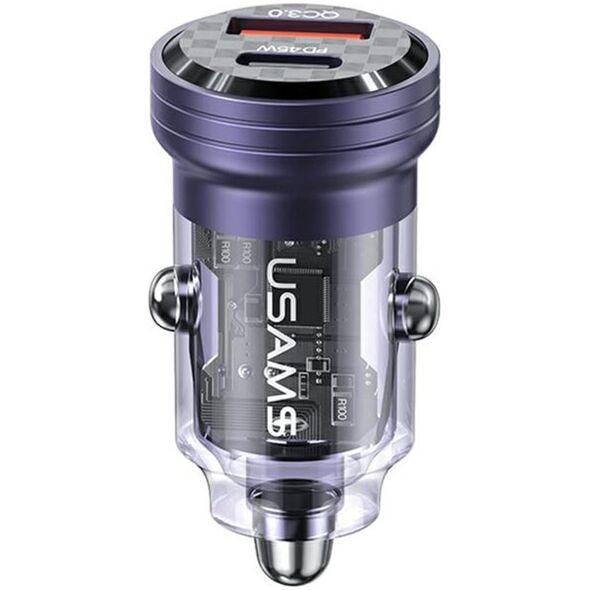 Ładowarka Usams Ładowarka samochodowa USAMS C35 USB-A+USB-C 45W Fast Charge fioletowy/purple (US-CC175)