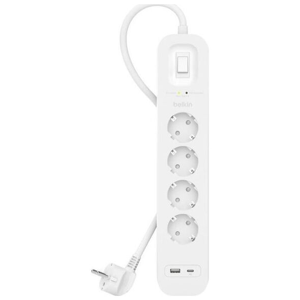 Listwa zasilająca Belkin SurgePlus przeciwprzepięciowa 4 gniazda 2 m biała (SRB001vf2M)