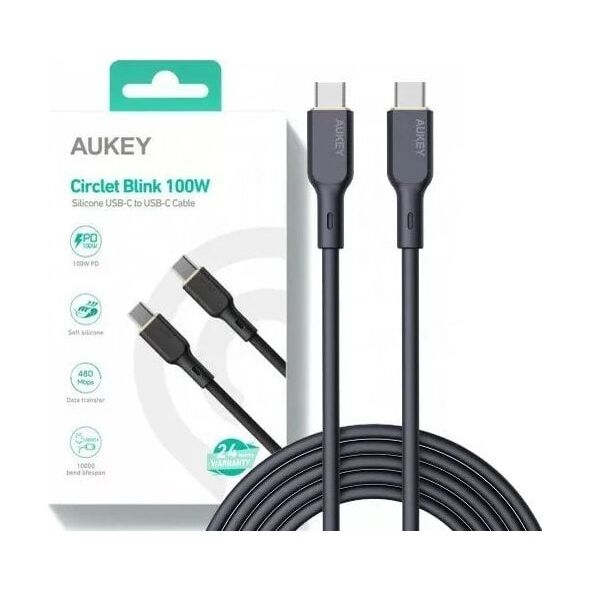 Kabel USB Aukey USB-C - USB-C 1 m Czarny (CB-SCC101 BK)