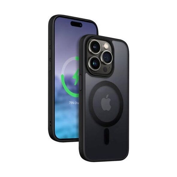 Crong Etui Hybrid Frost MAG Cover iPhone 15 Pro Max MagSafe Czarne