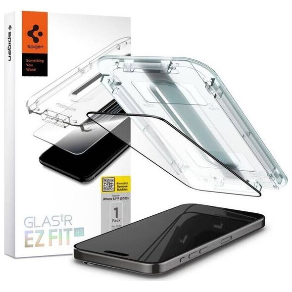 Spigen Szkło Hartowane - Glas.tr ”ez Fit” Fc iPhone 15 Pro Black