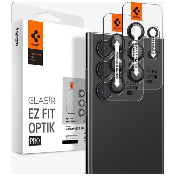Spigen Spigen Glass tR EZ Fit Optik Pro 2 Pack, black - Samsung Galaxy S24 Ultra