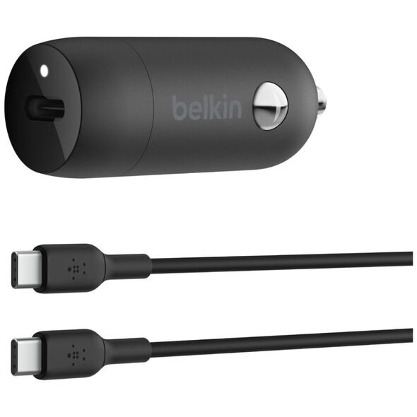 Ładowarka Belkin Ładowarka samochodowa 30W PD PPS Czarna + Kabel USB-C
