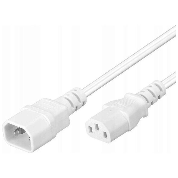 PremiumCord PREMIUMCORD Prodlužovací kabel síť 230V, C13-C14, bílý 1m