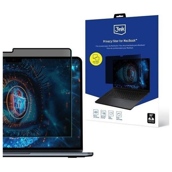 Filtr 3MK Filtr prywatyzujący, elektrostatyczny - 3mk Privacy filter for MacBook Air 13" M2 2022