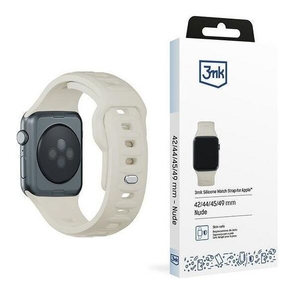 3MK 42/44/45/49 mm Nude - 3mk Silicone Watch Strap for Apple