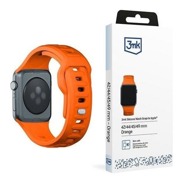 3MK 42/44/45/49 mm Orange - 3mk Silicone Watch Strap for Apple