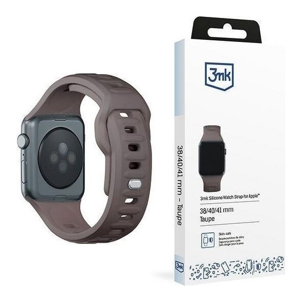 3MK 42/44/45/49 mm Taupe - 3mk Silicone Watch Strap for Apple