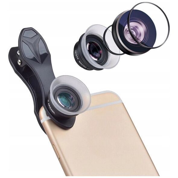Apexel Obiektyw Soczewka Filtr Makro 2w1 12x 24x Do Telefonu Samsung Huawei Xiaomi Sony Iphone Motorola Lg / Apl-24xmh
