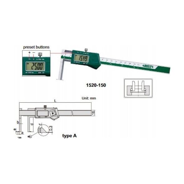 Insize SUWMIARKA SPEC.  11-150 CYFR.   MAUA-KW 0,01  0,43-6