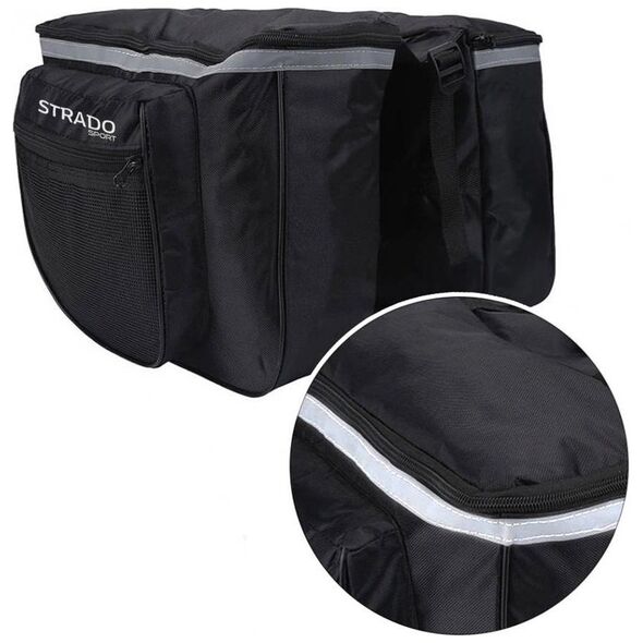Strado Podwójna torba sakwa rowerowa na bagażnik 25L Strado (Czarna)
