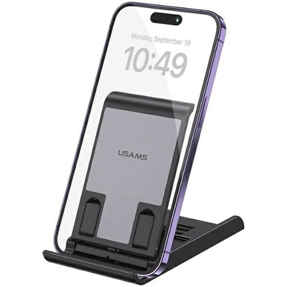 Podstawka Usams USAMS Składany stojak biurkowy na telefon/tablet czarny/black ZJ073ZJ01 (US-ZJ073)