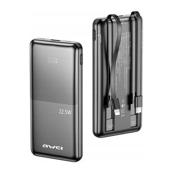 Powerbank Awei AWEI PowerBank P76K 10000mAh 22.5W czarny/black Digital Display