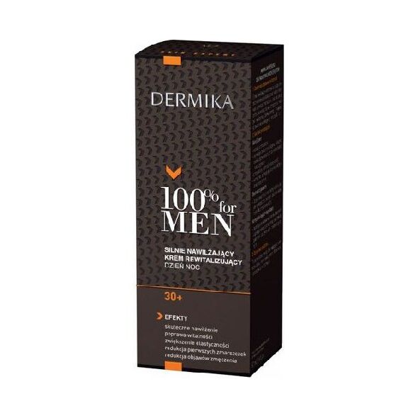 Dermika 100% for Men Krem 30+ nawilżający na dzień i noc 50ml