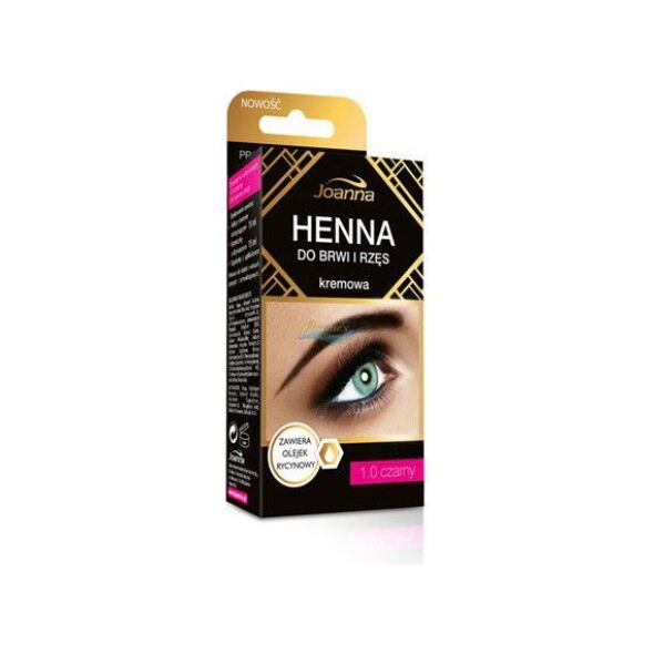 Joanna Henna do brwi i rzęs kremowa nr 1.0 czarna 15 ml