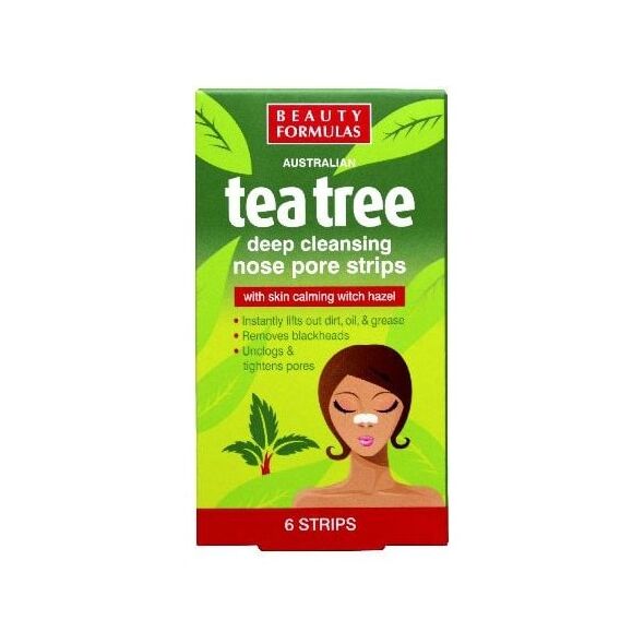 Beauty Formulas Tea Tree Głęboko oczyszczające paski na nos 6 szt.