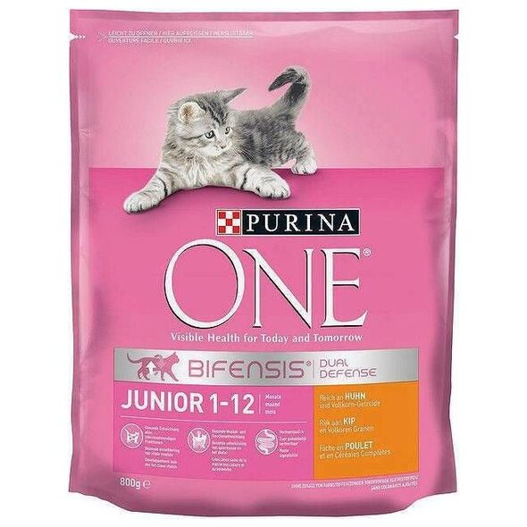 Purina Karma dla kotów junior bogata w kurczaka i pełne ziarna 800g