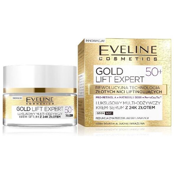 Eveline Gold Lift Expert 50+ Krem-serum multi-odżywczy na dzień i noc 50ml