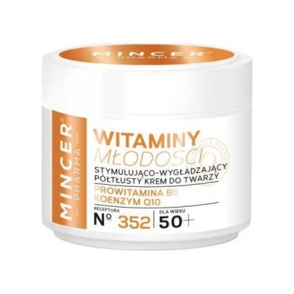 Mincer Pharma Witaminy Młodości Krem stymulująco-wygładzający półtłusty 50+ nr 352 50ml