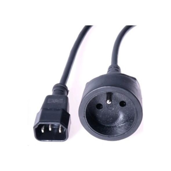 Kabel zasilający PremiumCord PREMIUMCORD Kabel napájecí 230V prodlužovací 23 cm s EURO konektorem do UPS - ppu1-01