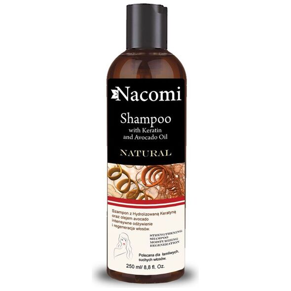 Nacomi Szampon do włosów z keratyną i olejem avocado 250ml