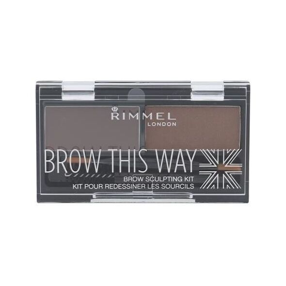 Rimmel  Brow This Way Scuplting Kit Cień do brwi 002 Medium Brown 2.4g