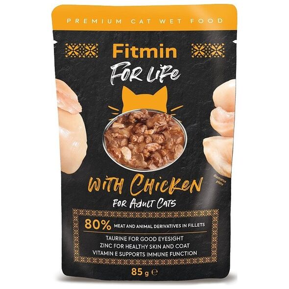 Fitmin  For life saszetka fileciki z kurczakiem w sosie dla kotów 85g