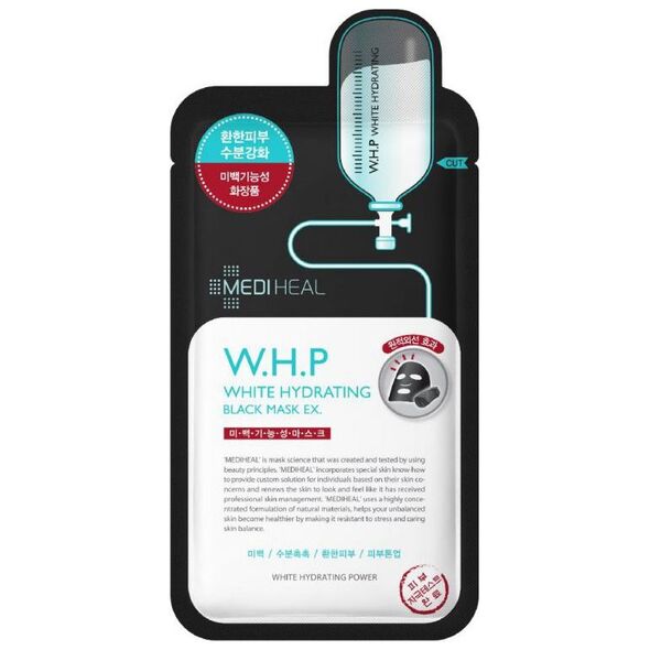 MEDIHEAL W.H.P White Hydrating Black Mask EX czarna maska nawilżająco-wybielająca do twarzy 25ml