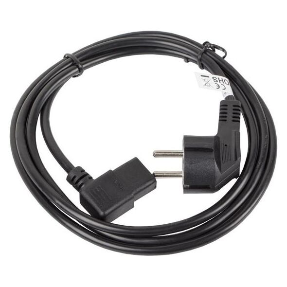 Kabel zasilający Lanberg CEE 7/7 - IEC 320 C13, 1.8m, czarny (CA-C13C-12CC-0018-BK)