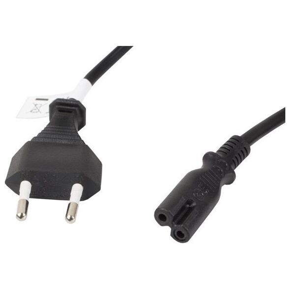 Kabel zasilający Lanberg radiowy CEE 7/16 - IEC 320 C7, 1.8m, czarny (CA-C7CA-11CC-0018-BK)