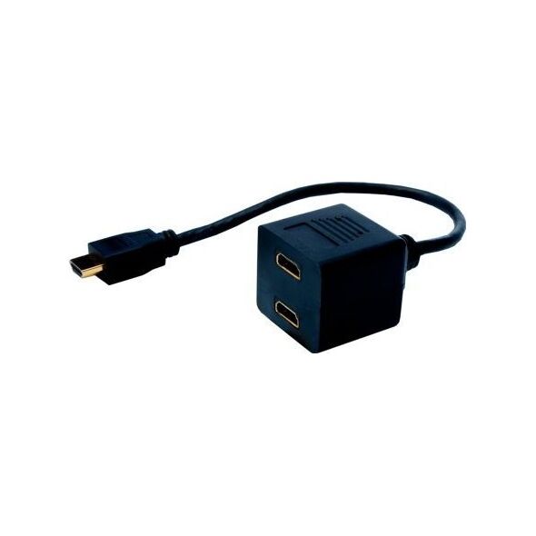 Digitus HDMI HDMI x2, 0.2m, Czarny (AK-330400-002-S)