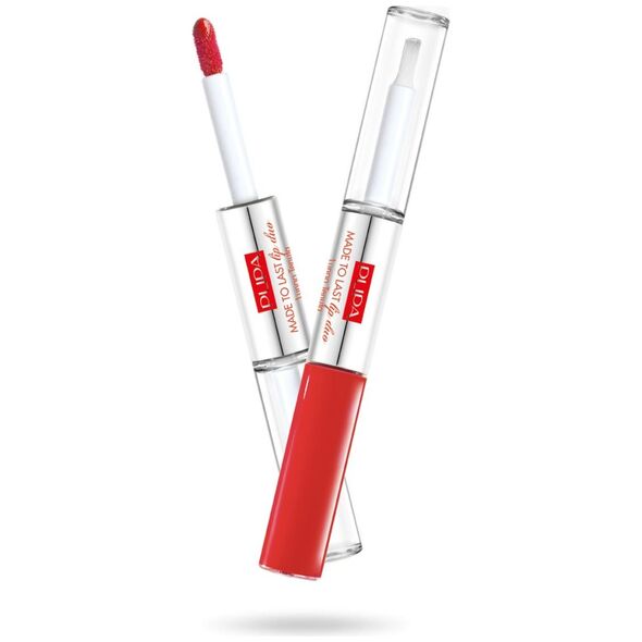 Pupa Made To Last Lip Duo Liquid Lip Colour Colour & Topcoat Waterproof Long Lasting wodoodporna pomadka w płynie i błyszczyk 001 2x4ml