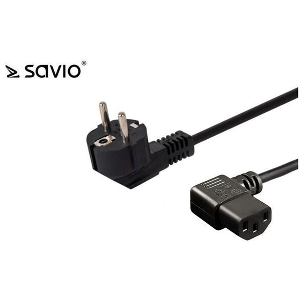 Kabel zasilający Savio CL-116 IEC C13 kątowy - C/F Schuko kątowy 1,8 M