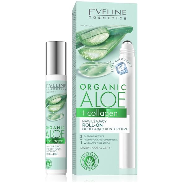 Eveline Organic Aloe Nawilżający roll-on modelujący kontur oczu 3w1 -cera każdego rodzaju 15ml (5903416027935)