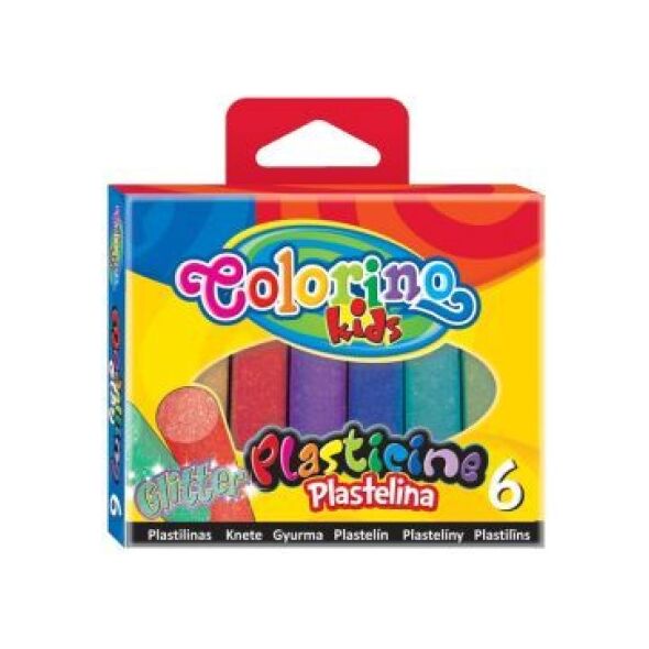 Colorino Plastelina 6 kolorów brokatowa