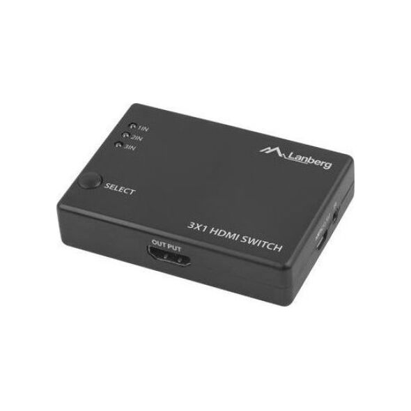 Lanberg SWITCH VIDEO LANBERG 3X HDMI CZARNY + PORT MICRO USB