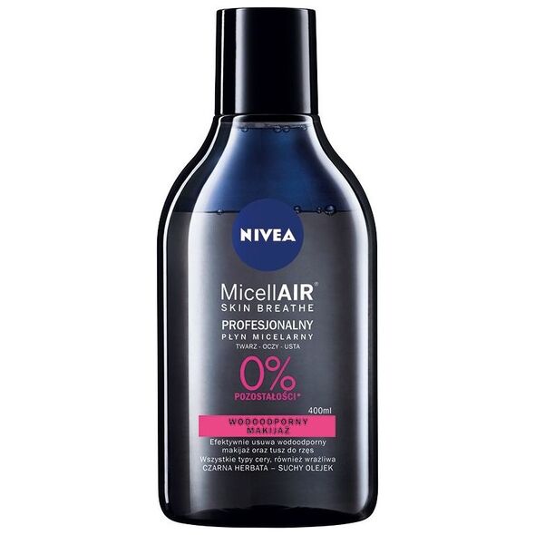 Nivea Micell Air Skin Breathe Płyn micelarny dwufazowy do demakijażu z czarną herbatą 400ml