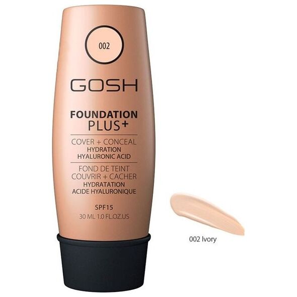 Gosh Foundation Plus+ 002 Ivory 30ml