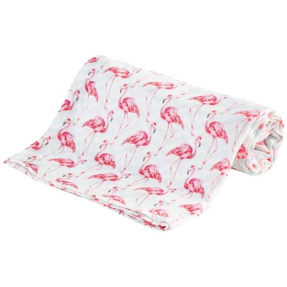 Bocioland Pieluszka bambusowa 75x75cm Flamingi Bocioland