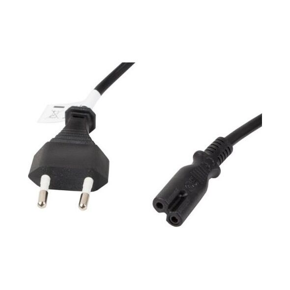 Kabel zasilający Lanberg CEE 7/16, Euro - C7 3m czarny