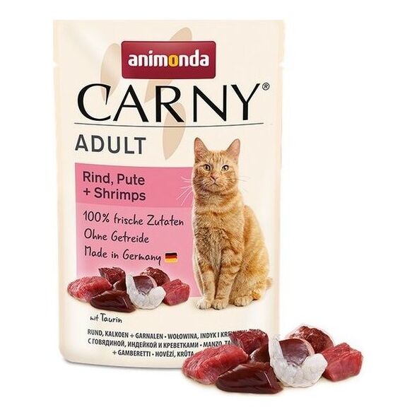 Animonda ANIMONDA KOT sasz.85g CARNY WOŁOWINA INDYK KREWETKI