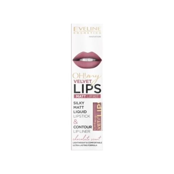 Eveline Oh My Lips Matowa pomadka i konturówka 13 Brownie Biscotti 4,5ml