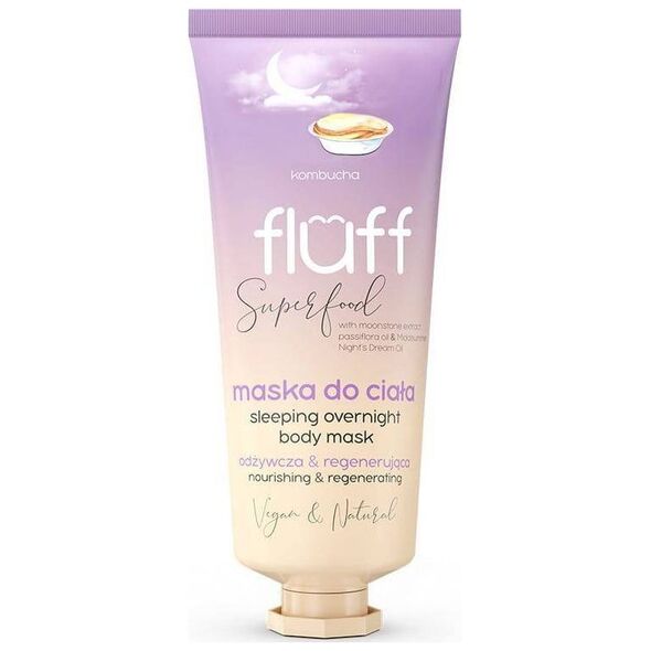 Fluff Super Food Sleeping Overnight Body Mask odżywczo-regenerująca maska do ciała Kombucha 150ml